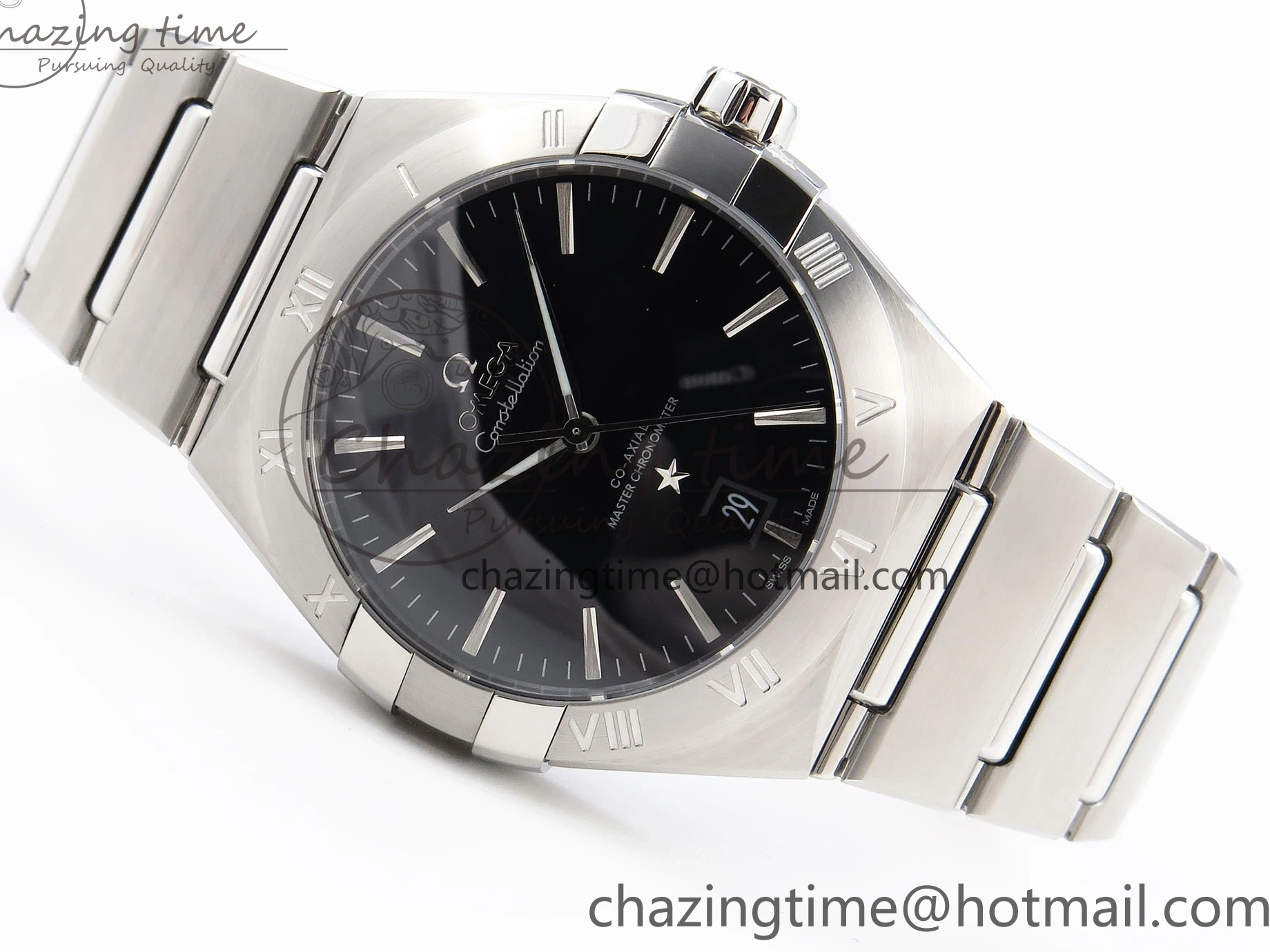 0122 Snug Constellation 39mm SS ASWF 1:1 Best Edition Black Dial on SS Bracelet A 7771